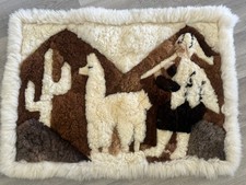 Vintage Peruvian Alpaca Wool Large Tapestry Rug/Hanging Wall Art picture