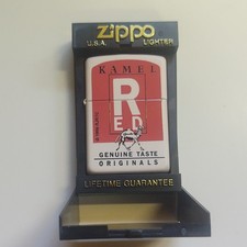 1996 Vintage Zippo U.S.A. Kamel Red Genuine Taste, Unfired w/ Display Case picture