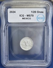 2024  MO Mexico 1/20 Onza Silver Libertad MS70 ICG picture