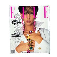 Elle Magazine August 1990 Italian Preview Fashion Cover Vintage Issue picture