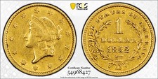 1852-D Gold Dollar $1, PCGS AU50, Dahlonega Rare Early U.S. Gold Coin. picture