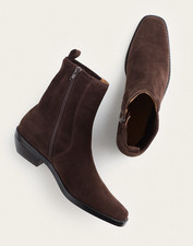 Madewell Women's Idris Ankle Boot Dark Brown Suede style NX430 $198 picture