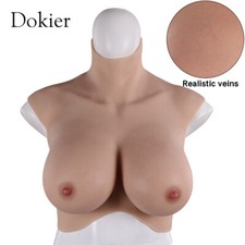 Dokier 8th Silicone Breast Forms Breastplate Fake Boobs With Bloodshot B-H Cup  picture