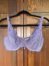 Victoria's Secret Body By Victoria Unlined Lace Demi Bra Deep Plum Purple 38D picture