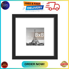 8X8 Picture Frame: Display 4X4 with Mat or 8X8 without Mat, Wall Hanging, Black picture