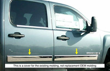 For 09-13 Chevy Silverado Crew Cab Body Side Molding Trim Full 4.25