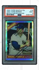 1966 TOPPS MANTLE FIN.1996 TOPPS REPRINT REFRACTOR, W/COATING picture