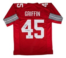 Archie Griffin Ohio State Signed Red Football Jersey HT 1974/75  GTSM picture