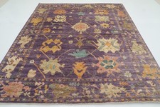 8x10 ft Purple Turkish Oushak Hand Knotted Wool Oriental Rug picture