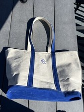 Vintage L.L. Bean Boat And Tote Blue Stitching Bag Very Good picture
