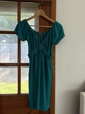 SoSik Y2K Boho Teal Coastal Fairycore 70s Romantic Vintage Babydoll Mini Dress S picture