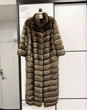 Rare Barguzin Sable Fur Coat 130cm Long Silver Tip Russian Sable Luxury Size 46- picture