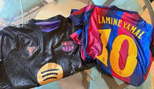 Nike FC Barcelona L Lamine Yamal #10 Men's Soccer Jersey Lot Black Blue/Red picture