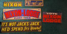 1960 Nixon Lodge Campaign Bumper Stickers Lot JFK Pat Nixon Political 5pc picture