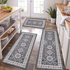 HEBE Boho Kitchen Rugs Set of 3 Non Slip Washable Kitchen Mats picture