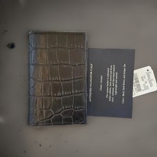 New Neiman Marcus Rare Black Alligator Small Bifold/card Case 100% Authentic picture
