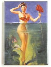 Sexy Spear Fishing Woman FRIDGE MAGNET picture