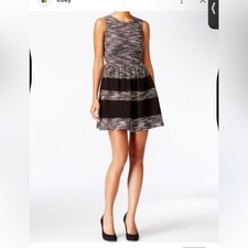 Bar III Women's Black and White Tweed Mini Dress picture