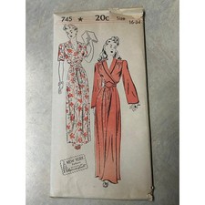Vintage 40's-50's New York Pattern #745 Women's Housecoat or Dress Size 16 HTF picture