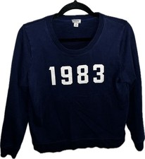 J. Crew 1983 Sweatshirt Size M Navy Blue Cotton picture