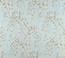 Thibaut Curtain Fabric 'WEEPING BLOSSOM' 2.4 METRES BLUE 100% Cotton picture