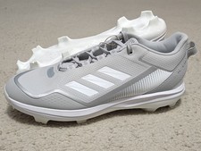 Adidas Icon 7 TPU Molded Baseball Cleats Gray White FZ1560 Multiple Sizes picture