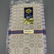 Vintage Swedish Borlange Vaveri AB Half Linen Tablecloth 35” X 35” Textile New picture