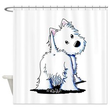 CafePress Kiniart Fluffybutt Westie Shower Curtain (858972661) picture
