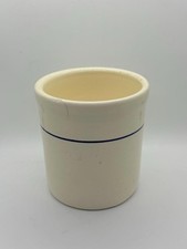 Vintage Gaetano Pottery Crock California USA White Blue Stripe 5.25