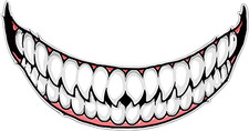 Evil Smile Teeth Vinyl Sticker Decal Car Bumper Helmet Window JDM 2.3x6 Inch picture