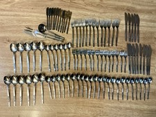 Vintage AMEFA Royal Damask Holland Stainless Flatware Set 94 Pieces Preowned picture