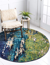 Estrella Collection Distressed, Landscape, Abstract, Modern, Earth Tones Area Ru picture