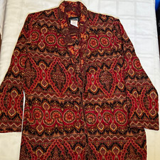 Carole Little for Saint-Tropez West Women’s Red Paisley Lined Button Jacket 12 picture
