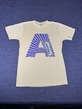 Vintage Adidas Shirt Mens Small Yellow Big A Logo Graphic Made USA 80s Tee picture