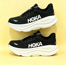 US 7 Hoka Bondi 9 Women Shoe Black White picture