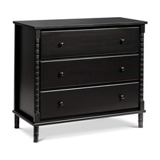 Elegant Jenny Lind 3-Drawer Dresser in Rich Ebony Finish picture