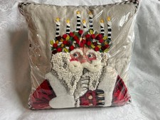 Mackenzie Childs UPSCALE Courtly Check/Stripe SANTA LUCIA Pillow NEW m26-10 picture