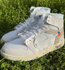 🤍 Nike Air Jordan 1 High OG Virgil Abloh Archive Alaska White Men's Shoes picture
