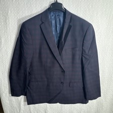 Michael Kors 50L Red Black Tartan Plaid Wool Poly Blend 2 Button Sport Coat picture