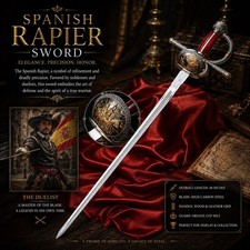 Handmade Quixote Rapier Sword | Renaissance Spanish Musketeer | Halloween GIFT picture