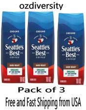 Seattle’s Best Organic Bistro Dark Roast Ground Coffee 10 oz each-- Pack of 3 picture
