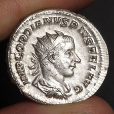 Emperor Gordian III Double Denarius XF 241AD Ancient Roman Empire Silver Coin picture