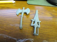 He-Man Original Vintage Action Figure Mattel Gray Axe & Sword 2 Weapons MOTU toy picture