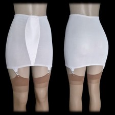 Vintage 50s EXQUISITE FORM Satin Open Bottom GIRDLE Skirt Garters Shapewear ~ M picture