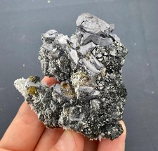 Shiny Galena with Sphalerite and Chalcopyrite from Madan , Bulgaria picture