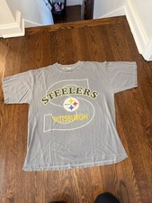 NFL True Fan Pittsburgh Steelers Gray vintage T-Shirt NFL Football Size L picture