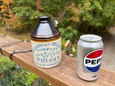 Antique Advertising Decorated Stoneware Jug Sugar Grove Ohio Whiskey Kentucky Di picture