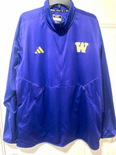 Mens Adidas Washington Huskies Purple Gold Quarter-Zip Pullover Jacket Men’s 2XL picture