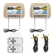 headrest DVD Player 2 Screens, 2pcs Universal 7 in HD Car Headrest Brown picture