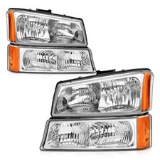 Headlights For 2003-2006 Chevy Silverado 1500 2500 Headlamps+Bumper Signal LH+RH picture